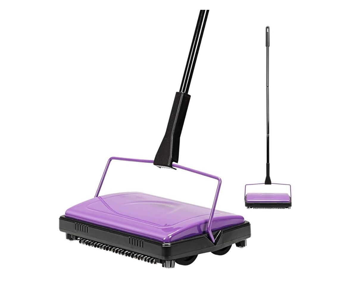 Yocada Carpet Sweeper Cleaner for Home Office Low&Undercoat Carpets Rugs Pet Hair Dust Scraps Paper Small Rubbish Cleaning with a Brush