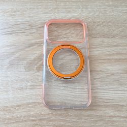 Like New Torras 360 Stand Clear Orange iPhone 17 Pro Case