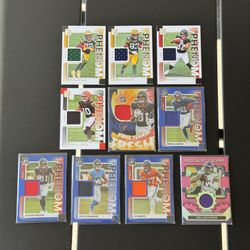 10 Card Panini NFL Football Jersey Patch Memorabilia Rookie RC Lot