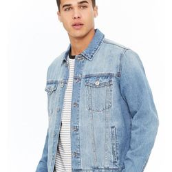 Denim Forever 21 L Jacket/Chamarra De Mesclila Large 