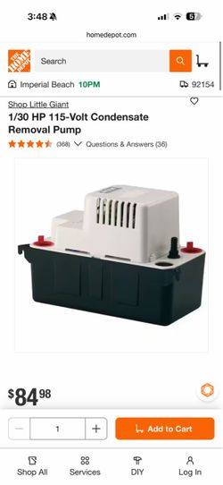 Shop Little Giant 1/30 HP 115-Volt Condensate Removal Pump