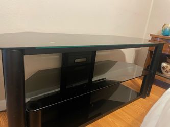 Black Glass 3-Tier TV Stand
