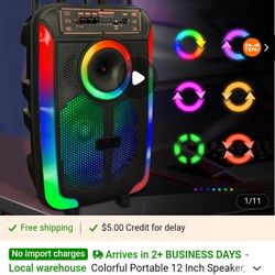 12" Portable Bluetooth Double Speaker , With Wireless Microphone For Karaoke,FM Radio 