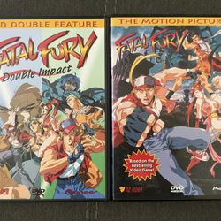Fatal Fury DVD LOT Of 2 Motion Picture Double Impact Anime Rare - Great Discs