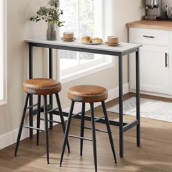 Bar Table, Kitchen Dining Table, High Top Pub Table, Bar Height Cocktail Table for Living Room Party, Sturdy Metal, 15.7 x 39.4 x 35.4 Inches for Narr