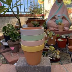 Clay Pots for Gardening – Pastel Trim 