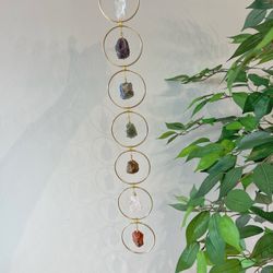 7-Chakra Crystal Hanging Decor, Natural Gemstone Crystals