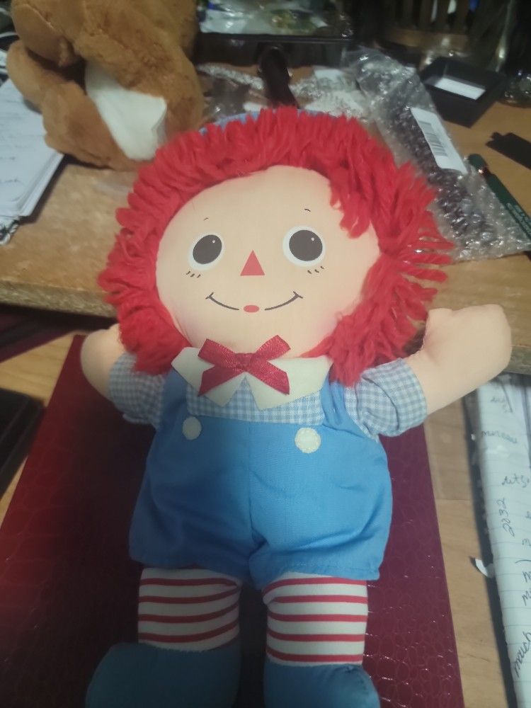 9" Baby Raggedy Andy By Playskool Plush Doll