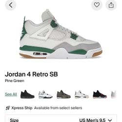 Nike Jordan 4 Sb Pine Green Size 9.5