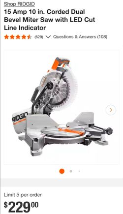 RIDGID 10" Dual Bevel Compound Miter Saw