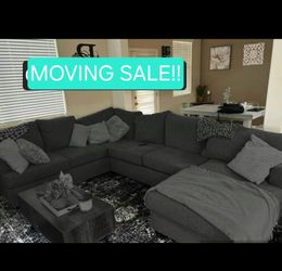 Gray Sectional Couch Sofa with Chaise