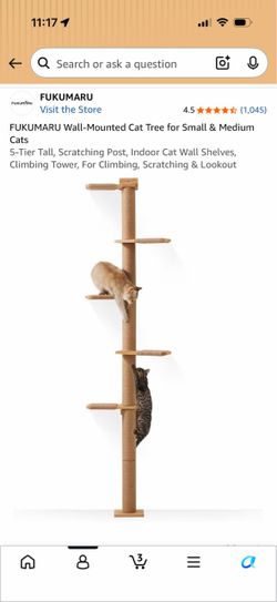 FUKUMARU Wall-Mounted Cat Tree 5-Tier