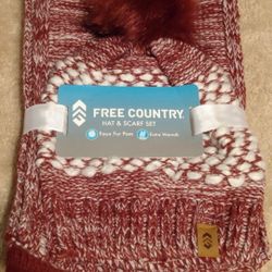 Free Country Hat & Scarf Set NEW! Faux Fur Pom Extra Warmth😍❤️