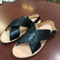 Huaraches cruzados de avestruz cheap