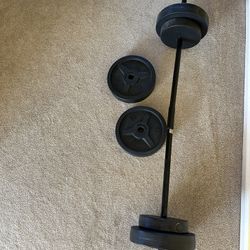 Duracast 55 lb. Barbell Weight Set for home gym workout