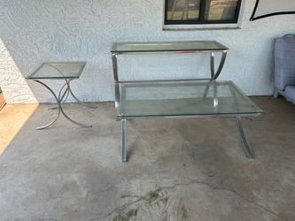 Z Gallerie Glass Table Set (3 Pieces)