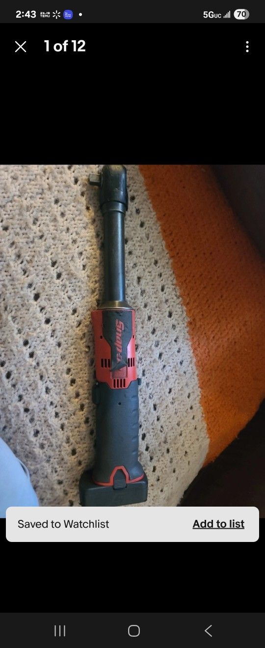 Snap On Cordless 3/8 Extended Reach Ratchet CTR761