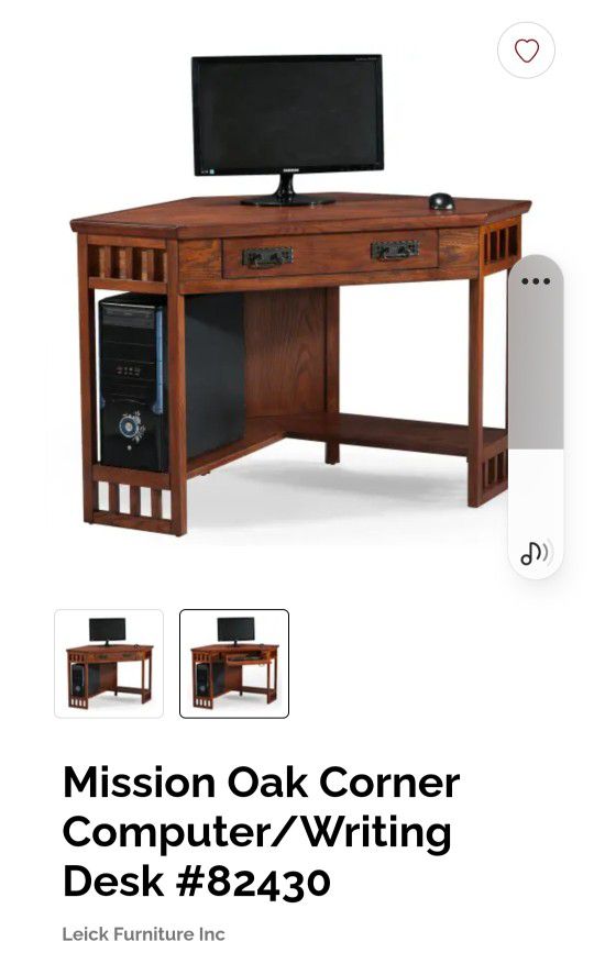 Mission Oak Computer Corner Desk College School 