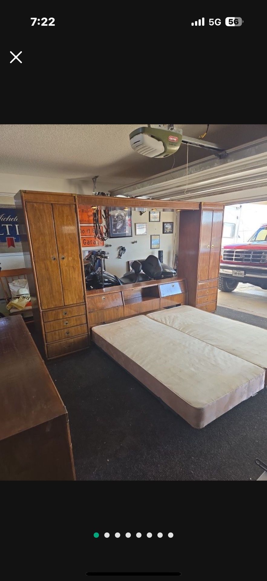 🥰VINTAGE KING SIZE BED FRAME ONLY DREXEL BRAND: HEADBOARD METAL RAIL FRAME BOXSPRINGS😍