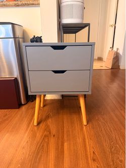 Mid-century modern style nightstand gray