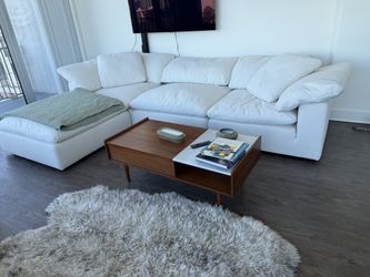 Retro Wooden and Marble Coffee Table