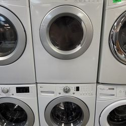 LG Front Loading Washer And Stackable Gas Dryer Set 