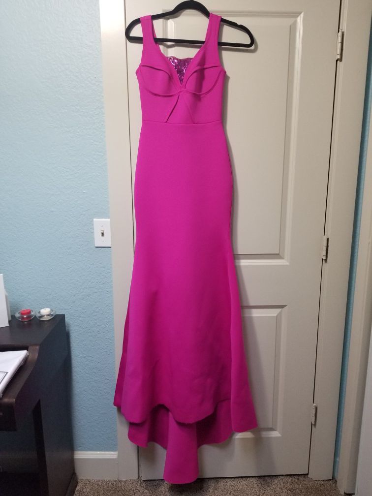 Bebe Hot Pink Long Dress Size XXS