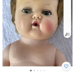 1950's American Character 13” Tiny Tears Doll Regular Hair, Hazel Green Eyes