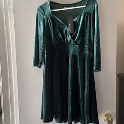 Green Velvet Dress