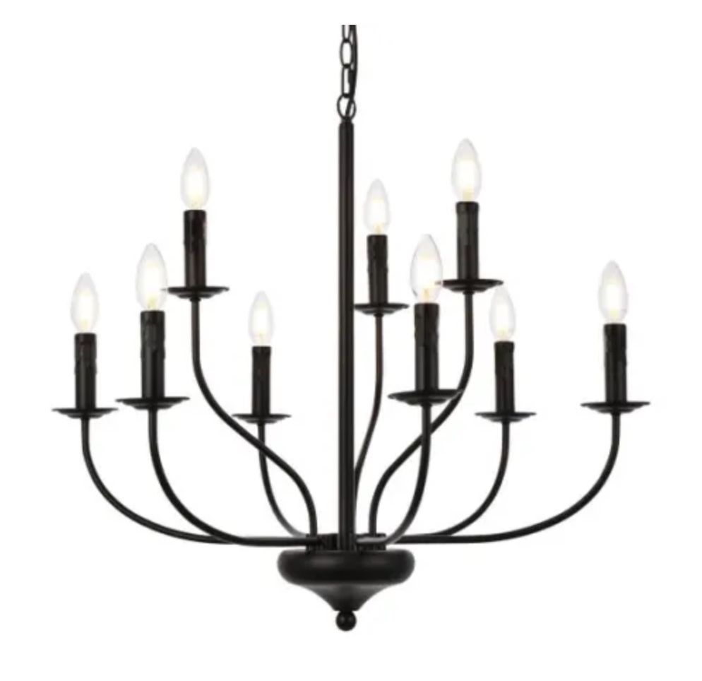 Elegant Lighting Westley 9 Light 28" Wide Taper Candle Style Chandelier