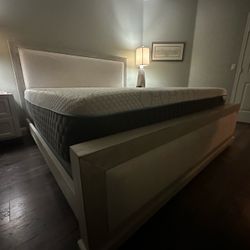 Living Spaces, Mattress King Bed Frame  and Living Spaces, Mattress