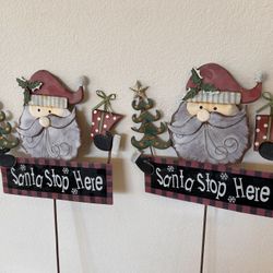 (33”h x 15.5”w) Metal Christmas Garden Stakes.