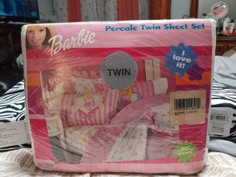 Barbie 3 Piece Twin Sheet Set,  New