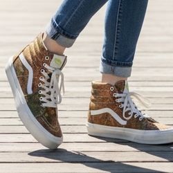 NEW Vans Sk8-Hi tapered sneakers Women’s  10 Men’s  8.5 reptile Kobra Green pattern unisex NWOB