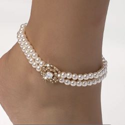 Pearl And Crystal Anklet 
