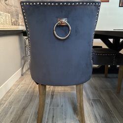 Grey Tufted velvet dining chair