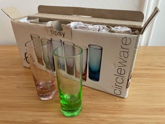 Circleware Tipsy 6-piece shooter set features 3.5 oz SHOT GLASSES (assorted colors) [JJ]