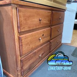 Six Drawer Oak Pinewood Dresser Chest New