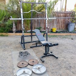 Olympic Bench Press Squat Rack Olympic Weights Barbell 