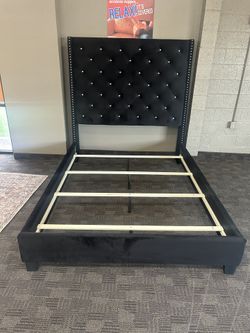 Black Velvet Queen Bedframe