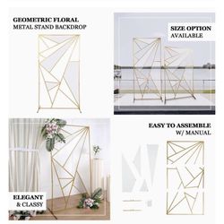 GEOMETRIC FLORAL METAL STAND BACKDROP