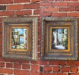 2x unique paintings and frames