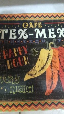 2 Tex-Mex Happy Hour Plates for Decoration or Normal use