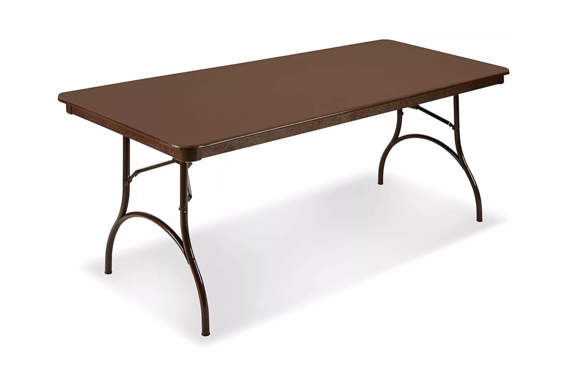 ABS Plastic Folding Table 72 x 30 x 29, Brown