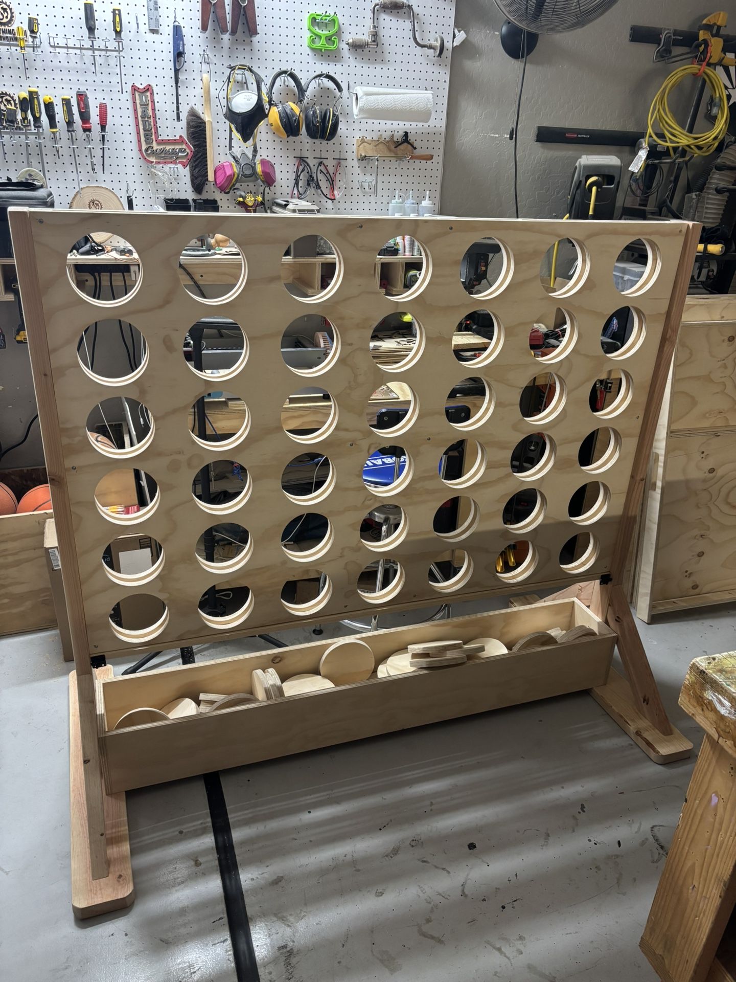 Large Wooden Connect 4 Game for Parties