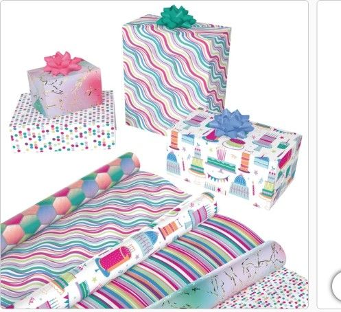 Double Sided Everyday Gift Wrap, 3-rolls, 270 sq. ft. Total