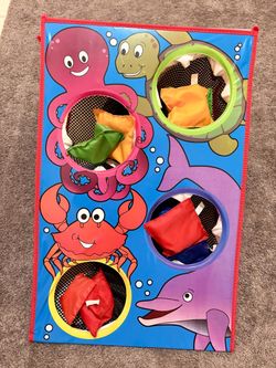Sea Animals Cornhole Bean Bag Toss Game Set, Plastic Multicolor, Ages 3-7