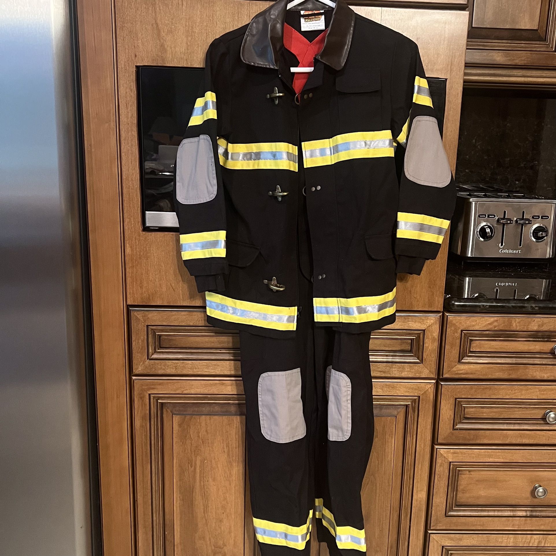 Child’s Firefighter Costumes Size 8-10. 2 Piece,  Cloth Material With Reflective Strips. Free Local Pickup