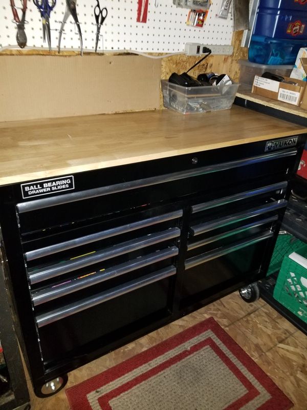 YUKON roll away tool box work bench. BOX IS STILL AVAILABLE for Sale in