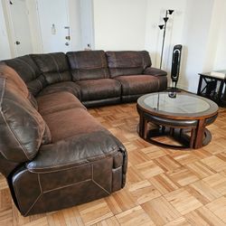 For Sale: 5-Piece Sectional Sofa With 2 Power, 1 Manual Recliners